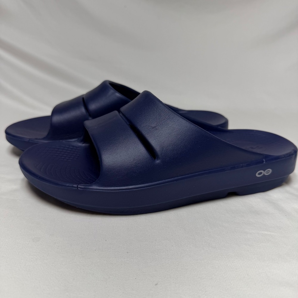 OOFOS OOahh Recovery Slide Sandals Navy Blue Mens 8 Womens 10 EU 41 Orthopedic